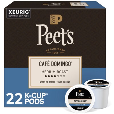 Peets Coffee Café Domingo Coffee Keurig® K-Cup® Pods, Medium Roast, 22/Box (6543)