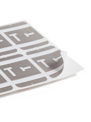 Smead AlphaZ ACCS Color-Coded Alphabetic Labels, T, Gray, 100/Pack (67190)