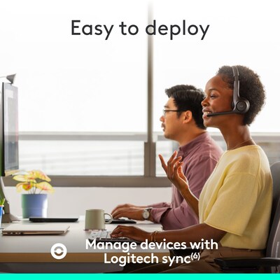 Logitech Zone 305 Wireless Noise Canceling Bluetooth Headset, for Microsoft Teams, Black (981-001457)
