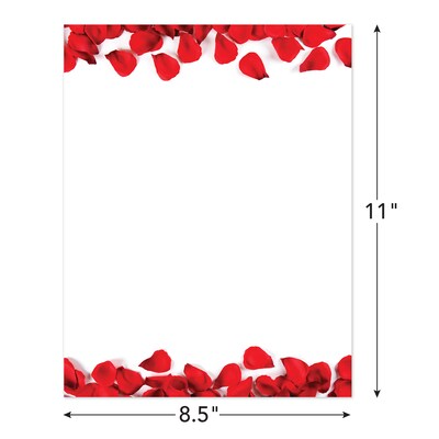 Great Papers Red Rose Petals Elegance Everyday Letterhead, Multicolored, 50 Sheets/Pack (2025006)