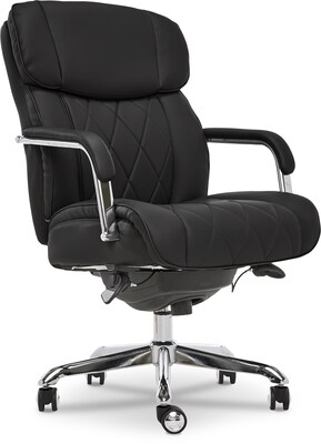 La-Z-Boy Sutherland Ergonomic Faux Leather Swivel Computer and Desk Chair, Black (CHR10048A)