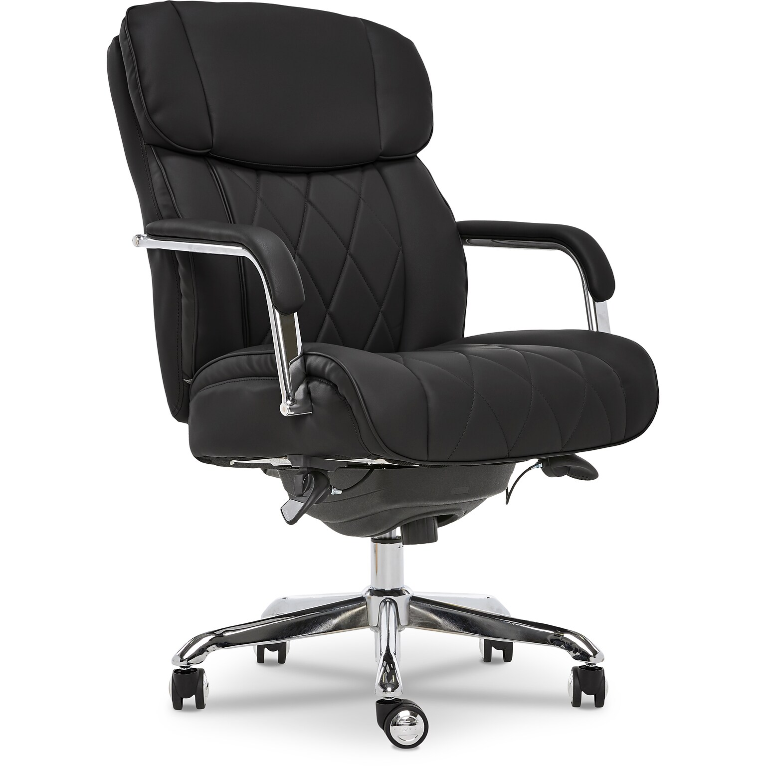 La-Z-Boy Sutherland Ergonomic Faux Leather Swivel Computer and Desk Chair, Black (CHR10048A)