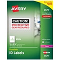 Avery Durable Laser Identification Labels, 5 x 8 1/8, White, 2 Labels/Sheet, 50 Sheets/Box (6579)