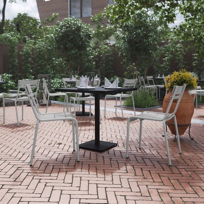 Flash Furniture Nash Modern Metal Side Dining Chair, Silver, 2/Pack (2XUCH10318SL)