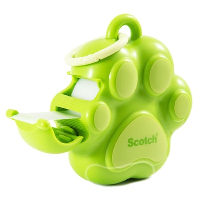 Scotch Paw Desktop Dispenser w/Tape, 1 Core, Green (159-PAW-G)