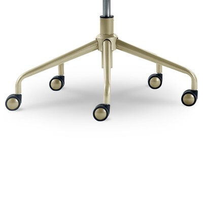 Elle Decor Giselle Fabric Computer and Desk Chair, Light Gray/Gold (CHR10058B)