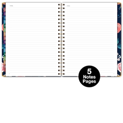 2027 Excello Brands 9" x 11" Weekly & Monthly Standard Planner, Paperboard Cover, Navy Floral (FSHN-CY27-8511-84)