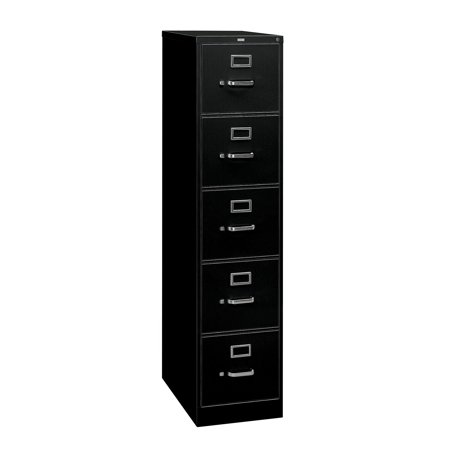 HON 310 Series 5-Drawer Vertical File Cabinet, Legal Size, Lockable, 60H x 18.25W x 26.5D, Black (HON315CPP)
