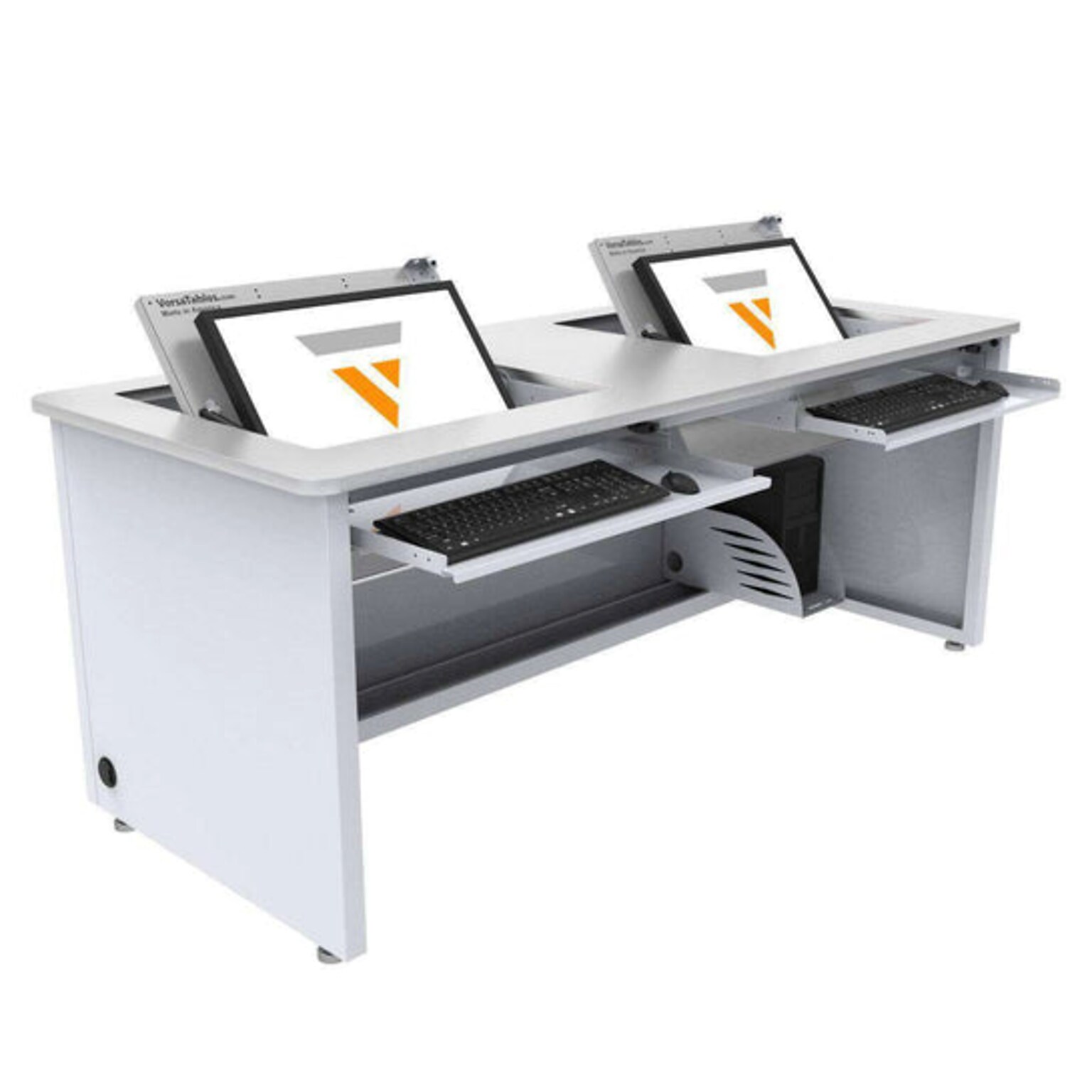 VersaDesk Enclosed Revolution 60W Computer Desk, White (RSD6030-WW)