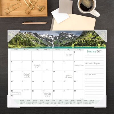 2027 AT-A-GLANCE Panoramic Landscape 21.75 x 17 Monthly Desk Pad Calendar (89802-27)