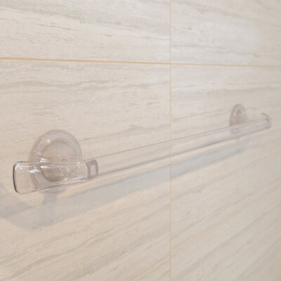 Better Houseware Plastic Suction-Cup Towel Bar, Clear (BTH2481)