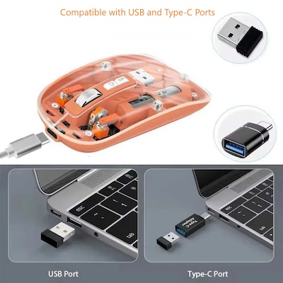 SaharaCase Glacier Wireless Ergonomic Laser Mouse, Orange (KB56)