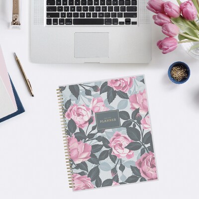 2026-2027 Blue Sky Roosevelt Pink Frosted 8.5" x 11" Academic Weekly & Monthly Planner, Plastic Cover, Pink/Gray (128691-A27)