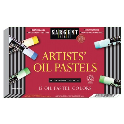 Sargent Art Oil Pastels, Assorted Colors, 12 Colors Per Box, 12 Boxes (SAR222017-12)