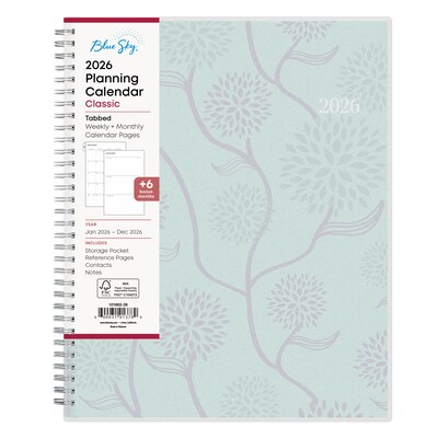2026 Blue Sky Ru Du Flore 8.5 x 11  Weekly & Monthly Planner, Plastic Cover, Multicolored (101602-26)