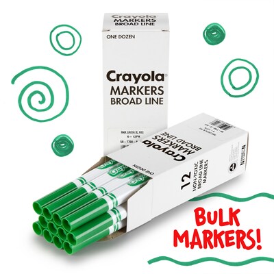 Crayola Bulk Markers, Conical Tip, Green, 12/Pack, 3 Packs/Bundle (BIN587700044-3)