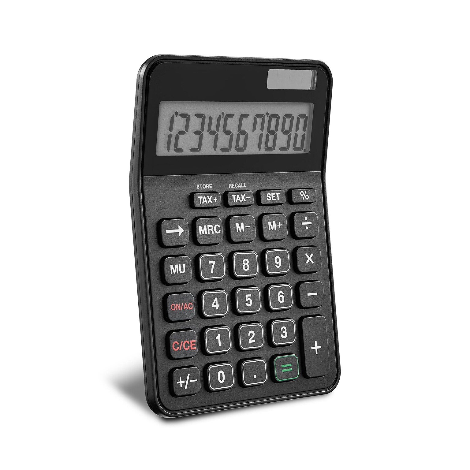 Staples 10 -Digit Battery & Solar Basic Calculator, Black (ST240-CC)