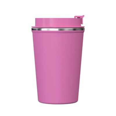 Outdoors Professional Stainless Steel Double-Walled Vacuum Insulated Coffee Cup, 12.8 oz., Pink (OUTD9430)