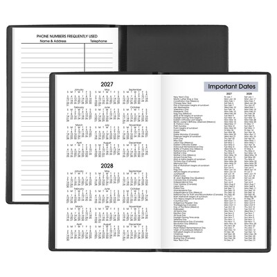2027 AT-A-GLANCE DayMinder 3.5" x 6" Monthly Planner, Plastic Cover, Black (SK53-00-27)