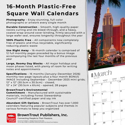 2026 BrownTrout Las Vegas 12" x 12" Monthly Wall Calendar (9798330704347)