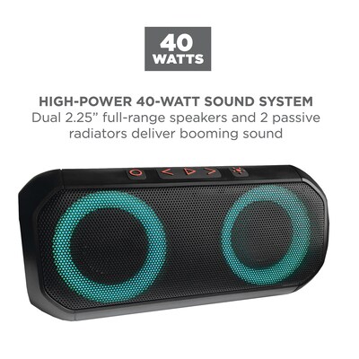ION Uber Wireless Bluetooth Speaker with Speakerphone, Water Resistant, Black (UBERBOOMXUS)
