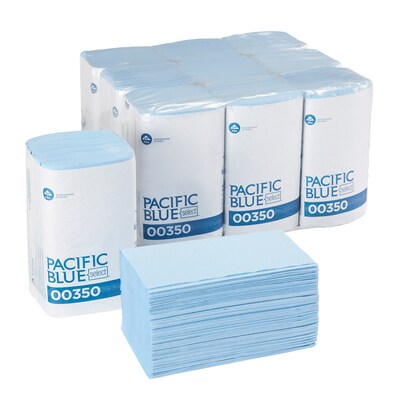 Pacific Blue Select Poly Cleaning Wipers, 10.25" x 9.5", Blue, 250 Wipers/Box, 9/Carton (350)