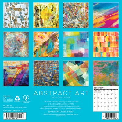 2026 Willow Creek Abstract Art 12 x 12 Monthly Wall Calendar (49778)