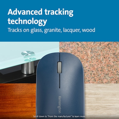 Kensington SureTrack Dual Wireless Ambidextrous Mouse, Blue (K75350WW)