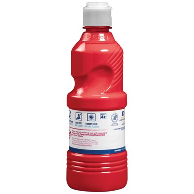 Prang Ready-to-Use Washable Tempera Paint, Red, 16 oz. (21601)