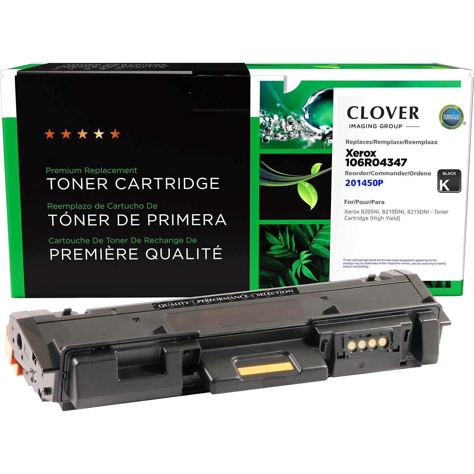 Clover Imaging Group Remanufactured Black High Yield Toner Cartridge Replacement for Xerox 106R04347
