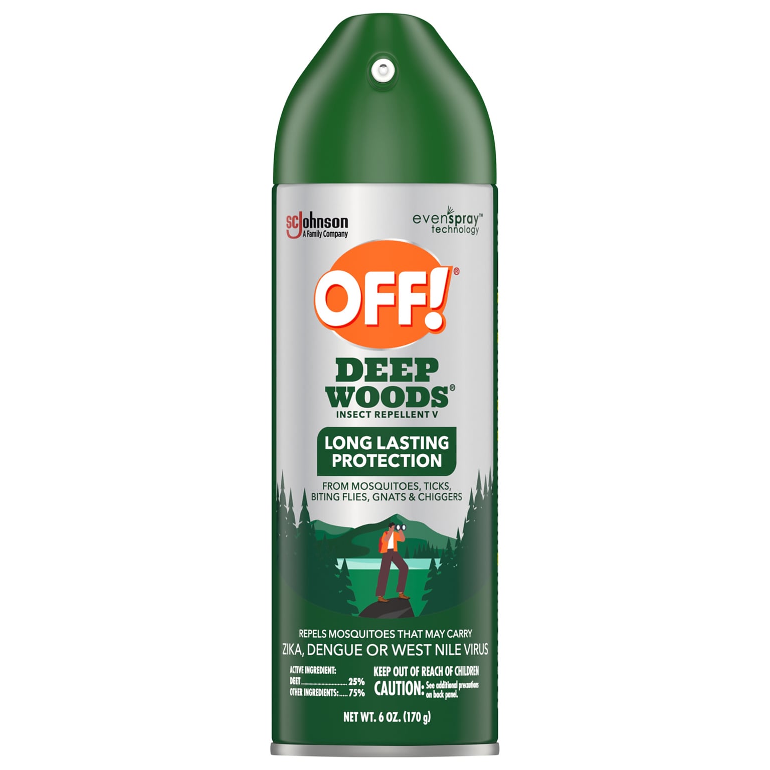 OFF! Deep Woods V Aerosol for Mosquitos, Alcohol Odor, 6 oz. (333242)