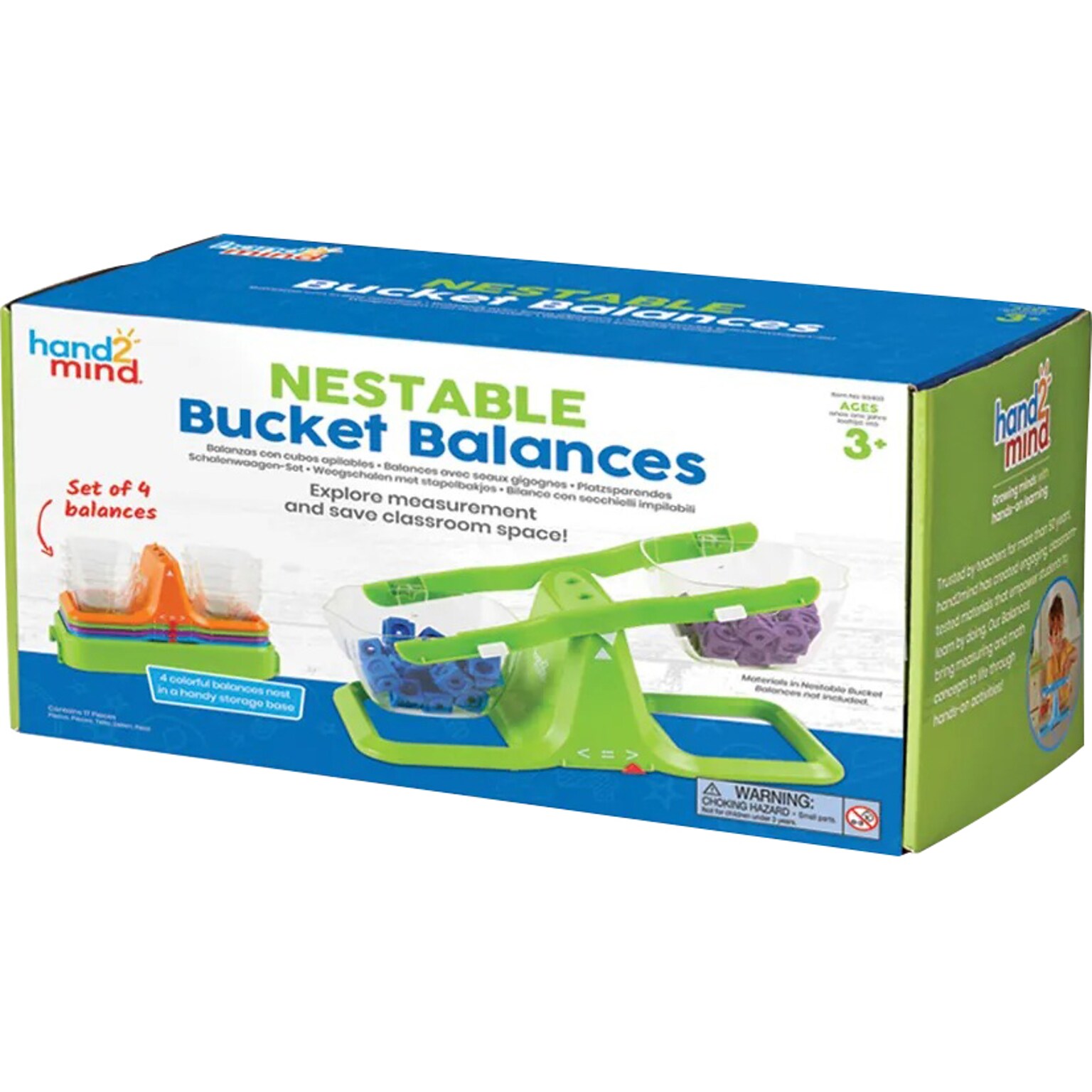 hand2mind Nestable Bucket Balances, 4/Set (93403)