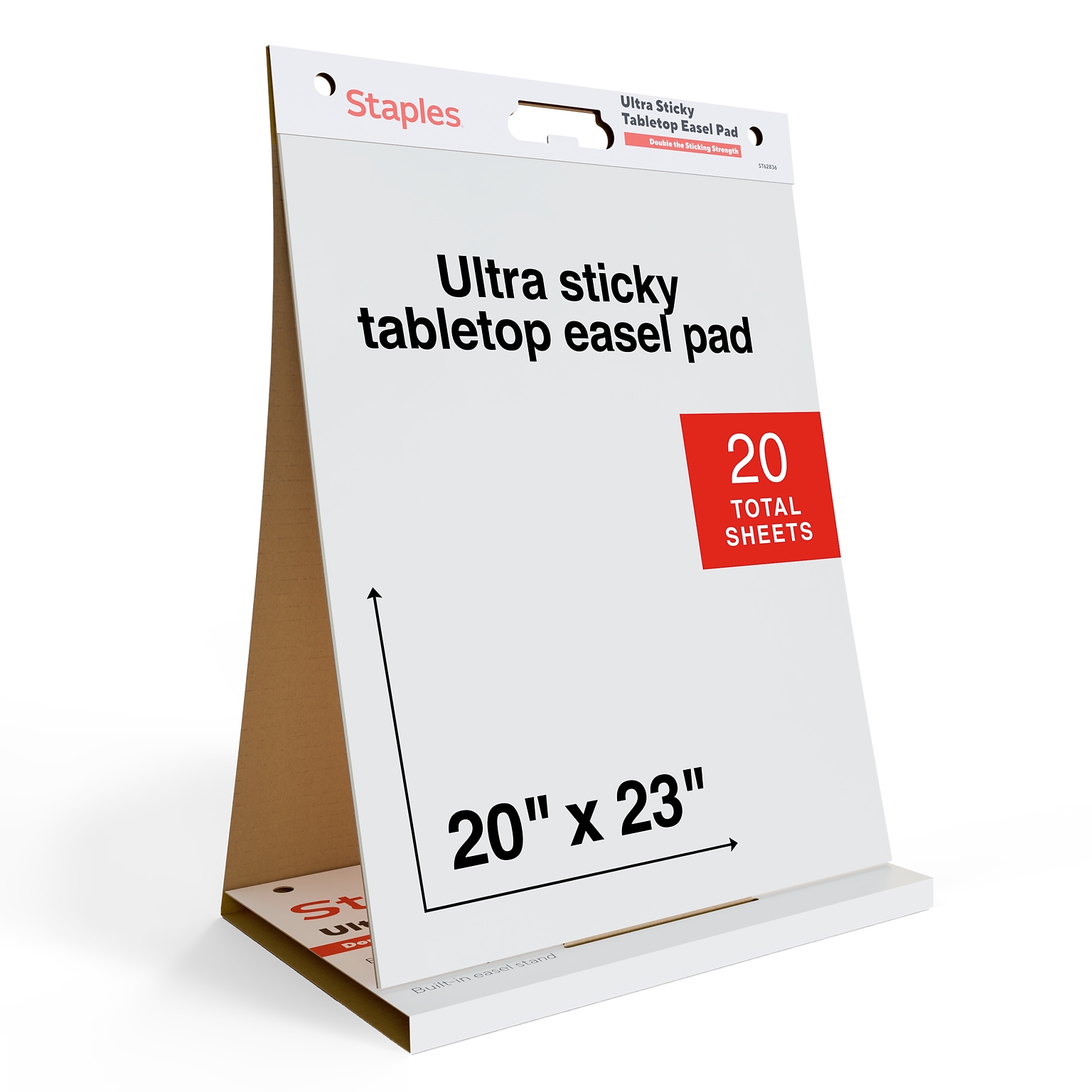 Staples Ultra Sticky Tabletop Easel Pad, 20 x 23, 20 Sheets/Pad (ST62836)