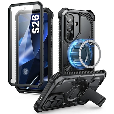 i-Blason Armorbox Rugged Phone Case with for Galaxy S26, Shock Absorbing, Black (Galaxy2026-S26-Armorbox-SP-Black)