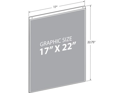 Azar Wall Sign Holder, 17" x 22", Clear Acrylic, 2/Pack (162728-2PK)