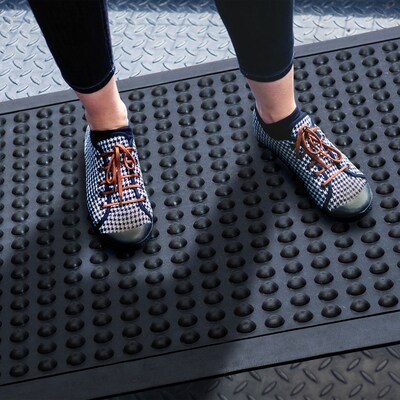 Floortex Doortex BubbleMat Anti-Fatigue Mat, 60 x 35, Black (NRAFFLRU0102)