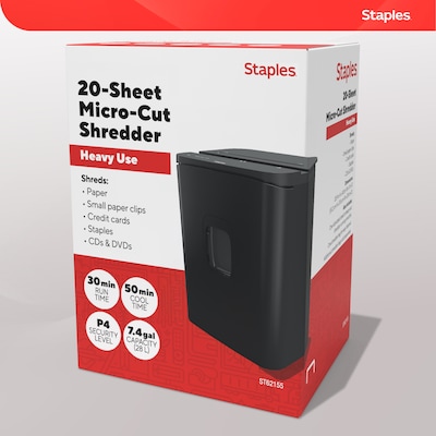 Staples 20-Sheet Micro-Cut Multi-Media Shredder (ST62155)