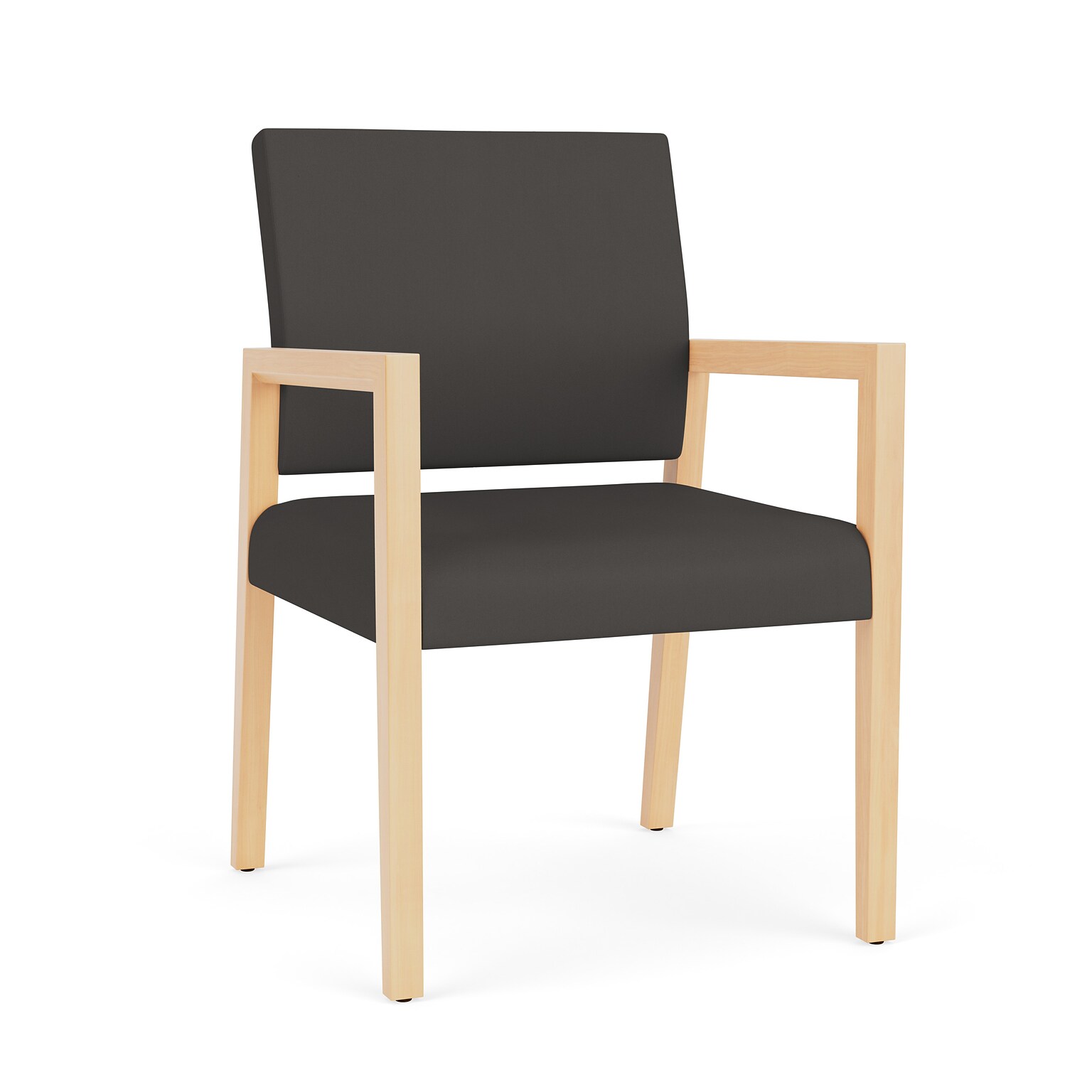 Lesro Brooklyn Vinyl Guest Chair, Patriot Plus Charcoal/Natural (BK1101.WNA-01PPCH)
