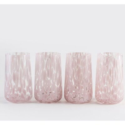 Confetti Tall Tumbler, Pink, Set of 4