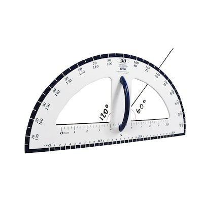 Learning Advantage Dry Erase Magnetic Protractor, White (CTU7591)