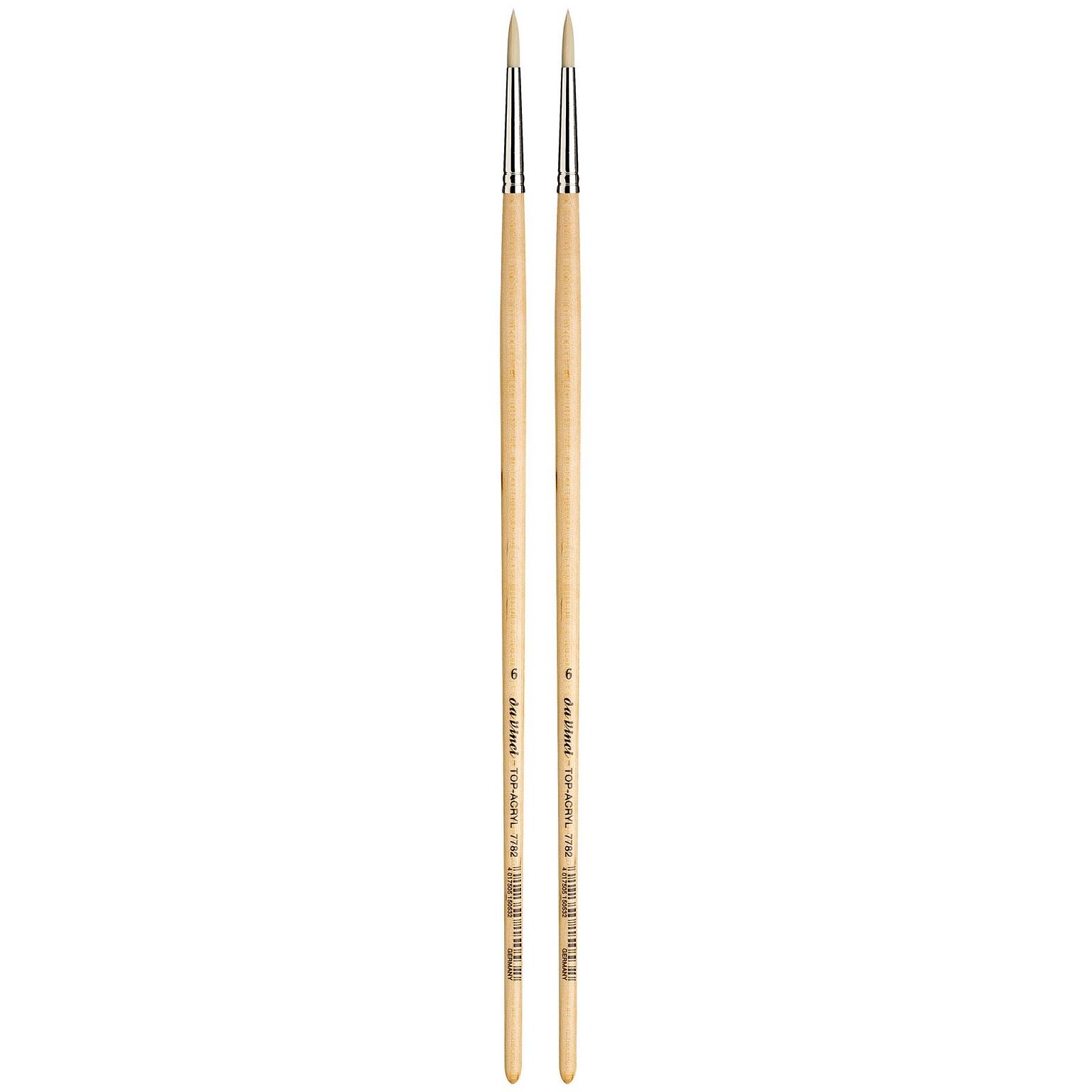 da Vinci TOP-ACRYL Oil and Acrylic Synthetic Bristle White Round Brush, 2 Brushes/Pack (DVXVA77826-2)