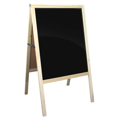 Flipside Dry-Erase Marquee Easel, 42, White/Black/Natural Wood (31700)