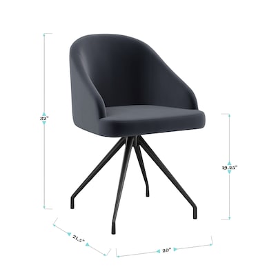 Martha Stewart Sora Velvet Swivel Task Chair, Gray/Oil Rubbed Bronze (CH222119GYBK)