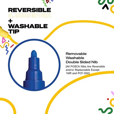 POSCA PC-5M Water Based Paint Marker, Medium Bullet Tip, Blue, 3/Pack (UBCPC5MBLUE-3)