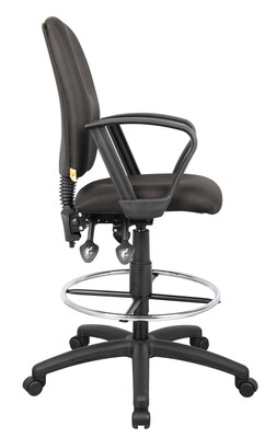 Boss® Multi-Function Fabric Drafting Stool w/ Loop Arms; Black