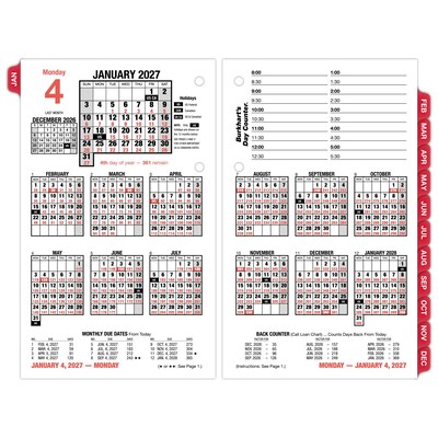 2027 AT-A-GLANCE Burkharts Day Counter 7.5 x 4.5 Daily Calendar Refill Pages, White/Black (E712-50-27)