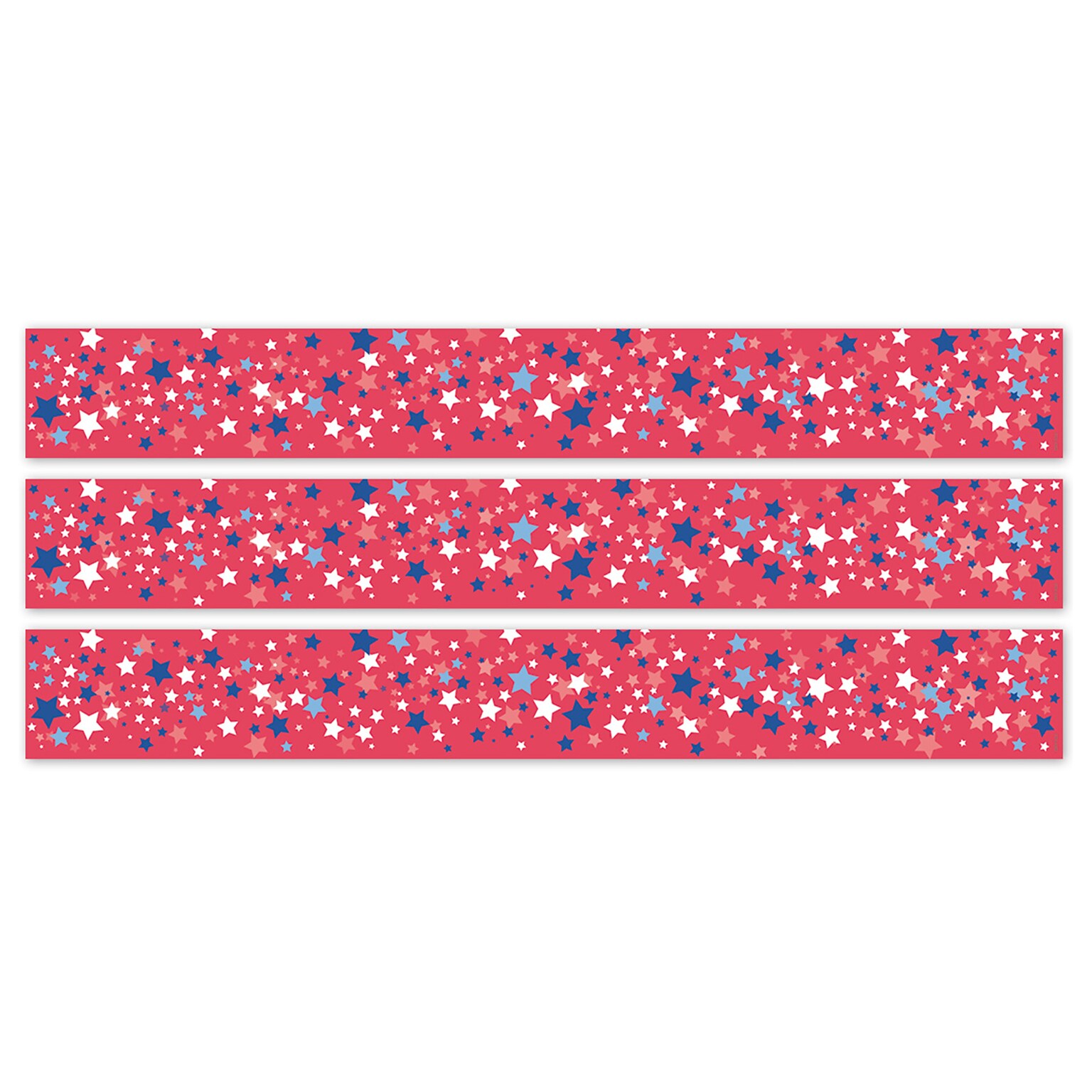 Creative Teaching Press Core Decor EZ Border, 3 x 2, Patriotic Stars, 24/Pack, 3 Packs/Bundle (CTP11049-3)