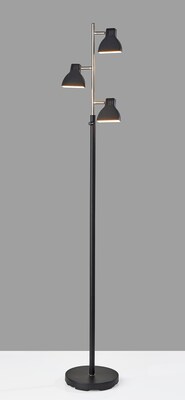 Simplee Adesso 65H Slender LED Tree Lamp, Black & Brushed Steel (SL3975-01)