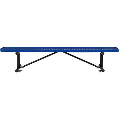 Global Industrial 8 Outdoor Steel Flat Bench, Expanded Metal, Blue (277157BL)