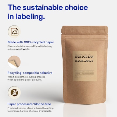 Avery Rectangle Laser/Inkjet Multipurpose Labels, Kraft Brown, 4 Labels/Sheet, 50 Sheets/Pack (19479311153)